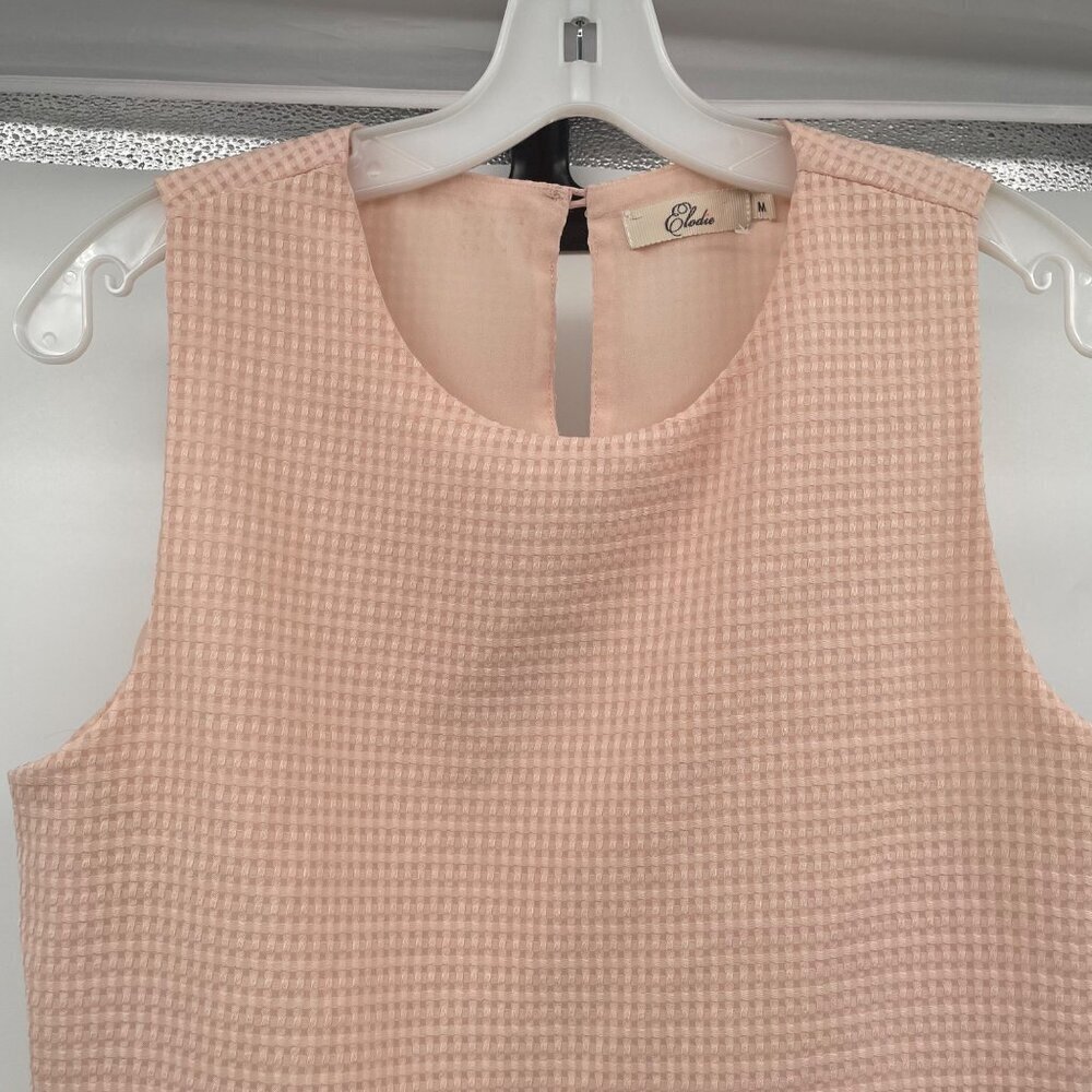 Elodie Womens Textured Sleeveless Top Mixed Media Peach Size Medium - Picture 2 of 9